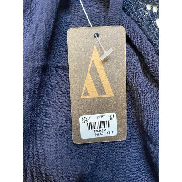 Cape Juby Cold Shoulder Blouse Top Women XS Blue NWT - Picture 5 of 6